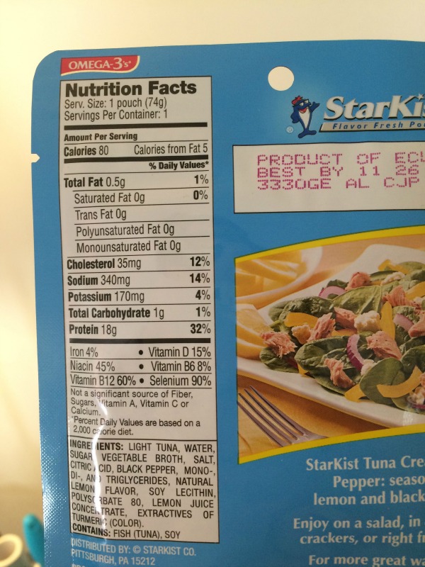 Starkist Tuna Packet Nutrition Facts Nutrition Ftempo