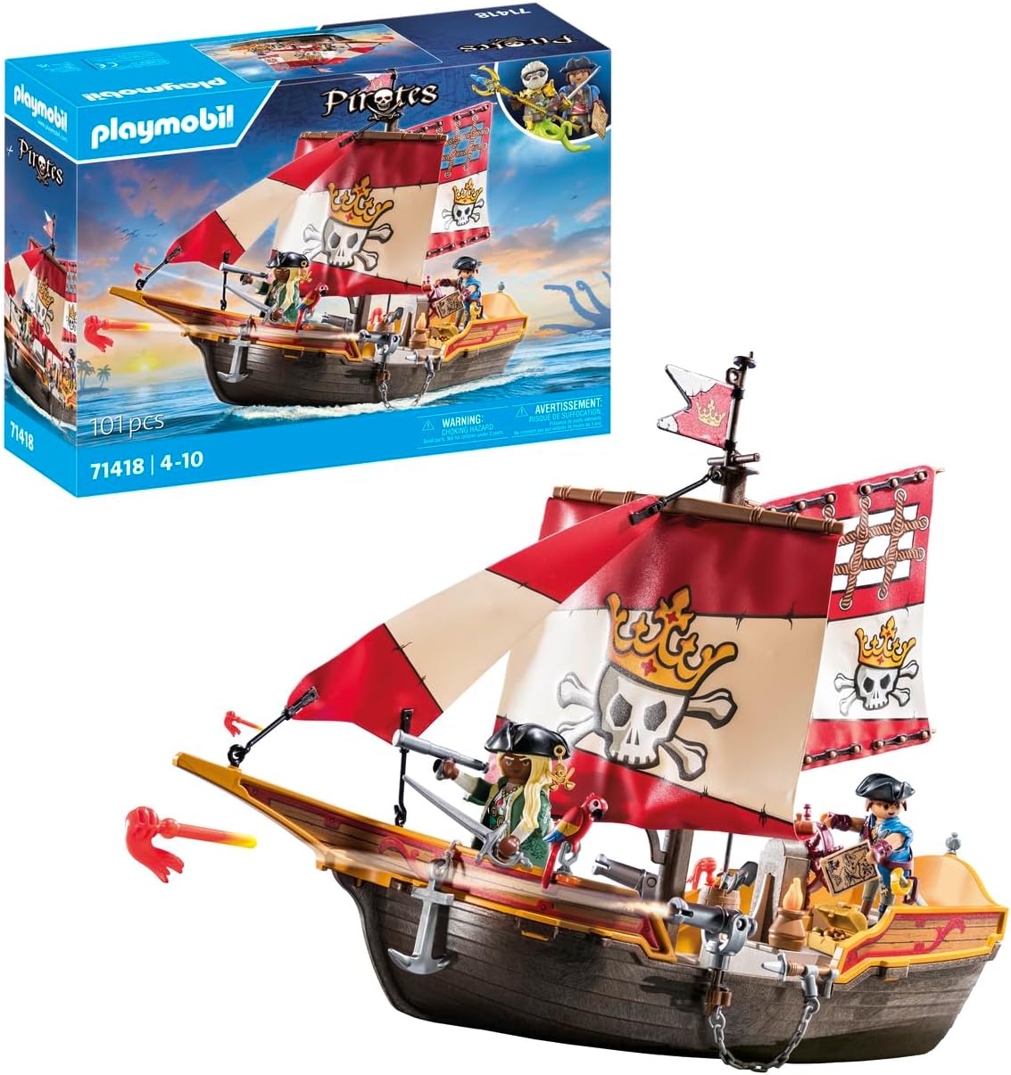 picture of playmobil pirate ship and box