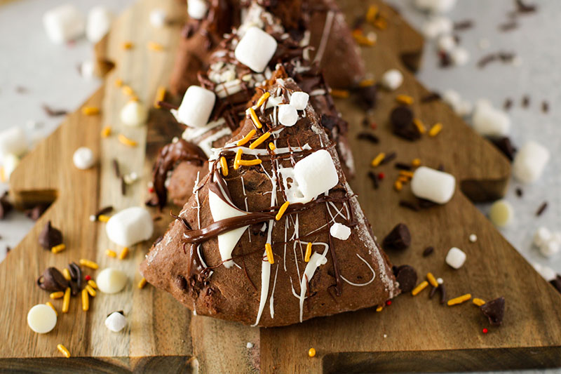 delicious and chocolatey hot cocoa scones