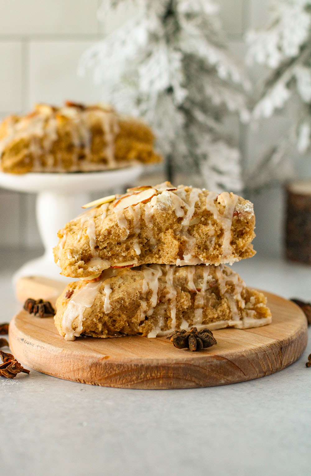 delicious & flavorful chai almond scones sitting on a table