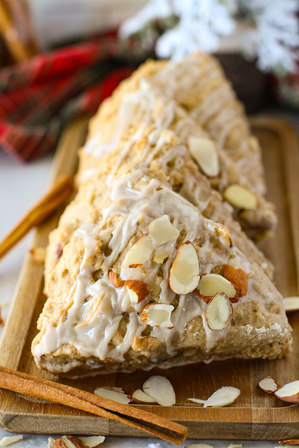 delicious & flavorful chai almond scones sitting on a table