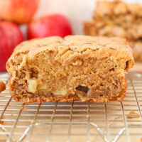 slice of apple chai bread on cooling rack