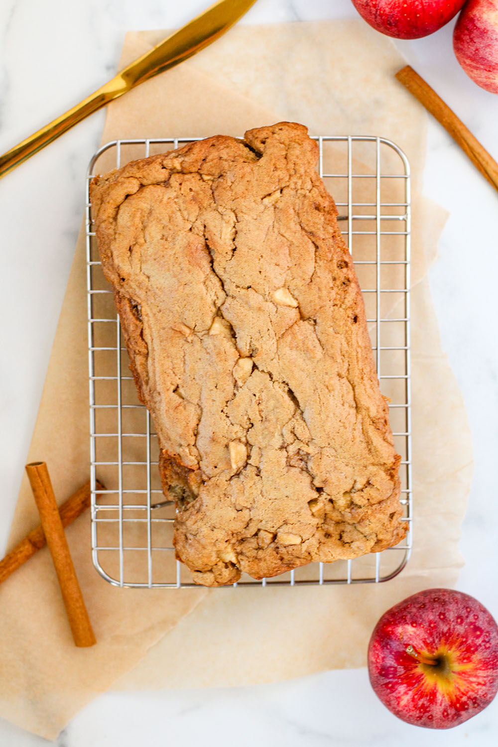 picture of a loaf of apple chai bread